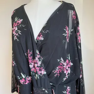 Connected Apparel Dark Romantic Floral Mesh Overlay Maxi‎ Dress Size 22W thumbnail 5