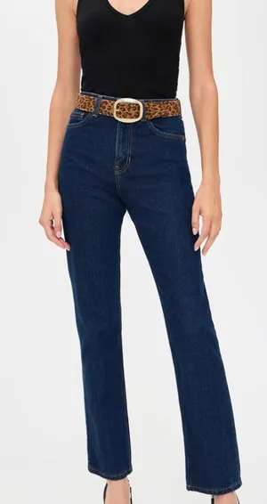 REFORMATION Jax Stretch High Rise Straight Jeans Seneca Dark Wash 26 $178 thumbnail 1