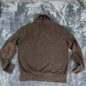 Polo Ralph Lauren Brown Shawl Neck Sweater Faux Suede Elbow Patch size Medium thumbnail 3