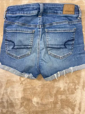 American Eagle Outfitters Medium Blue Denim Cuffed Shorts thumbnail 3