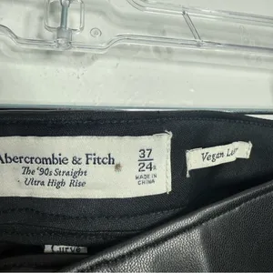 NEW Abercrombie & Fitch Curve Love 90's Straight Ultra High Rise Black 24 Plus thumbnail 5