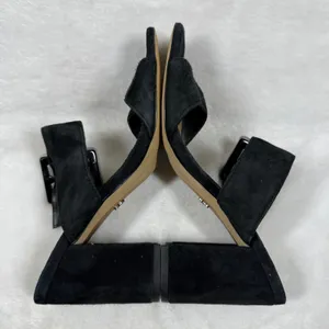 Sam Edelman Casey Black‎ Suede Block Heel Sandals Size 5 Square Toe Buckle Strap thumbnail 10