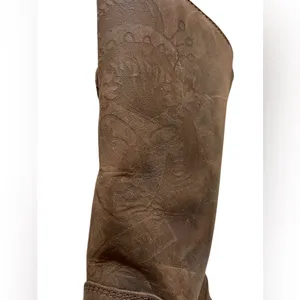 ED HARDY Brown Leather Faux Fur Lined Buckle Trim Snow Boots - Size 9 thumbnail 5