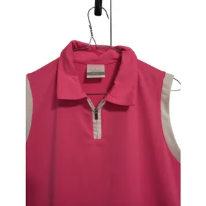 Nike Golf Womens Pink Dri-FIT Sleeveless Quarter Zip Polo Shirt‎ 520549-641 M thumbnail 4