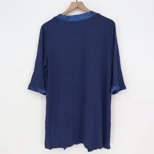 Bearsland Robe Womens XL Open Front Navy Blue Satin Trim New Without Tags thumbnail 4