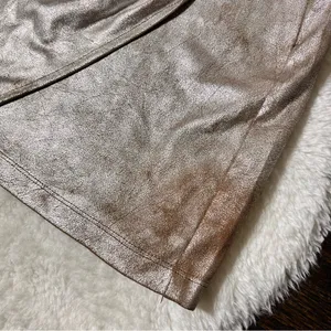 Zara Trafaluc Metallic Silver Faux Wrap Mini Skirt thumbnail 2