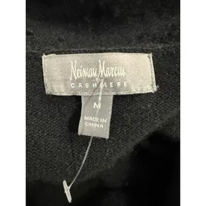 Neiman Marcus Cashmere Vest Womens Medium Black Draped‎ Open Front Cardigan Luxe thumbnail 4