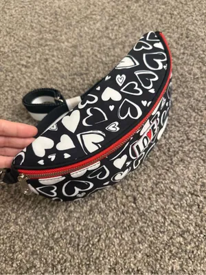 Brighton LOVE Black and White Heart Print Crossbody Belt Bag thumbnail 2