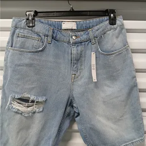 Asos Womens Denim Jeans Shorts Size 34 Waist Blue Preppy Deconstructed Casual thumbnail 3