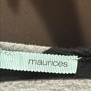Maurices Black and Gray Striped Short Sleeve Top thumbnail 2
