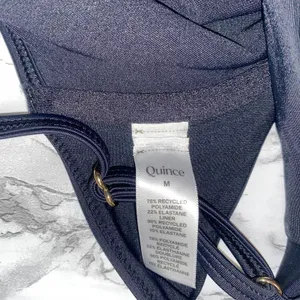 NWT Quince Black Italian Demi Bikini Swim Bathing Suit Top Women's Size Medium thumbnail 8