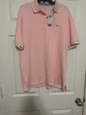Tommy Hilfiger Men's Pink Tipped Polo Shirt Size XL thumbnail 5