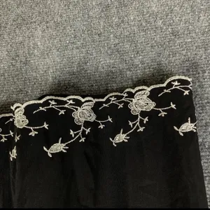 Y2K Vintage City Triangles Black Maxi Dress silver Accents medium Babydoll party thumbnail 8
