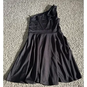 Jasambac Women's Black One Shoulder A Line‎ Dress Size Large thumbnail 6