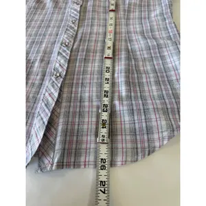 Ariat Pro Series Plaid Western Pearl Snap Shirt Medium Yoke‎ Pink Grey Shimmer thumbnail 3