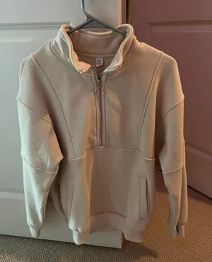 Half Zip Pullover Cream thumbnail 1