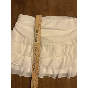 SheIn White Ruffle Mini Skirt Skort Tiered Layered Coquette Fairy Feminine Size Small thumbnail 5