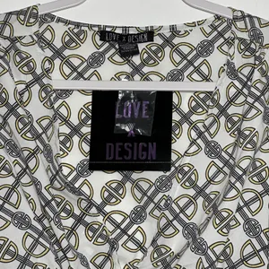 LOVE X DESIGN Geometric Print Cropped Blouse Long Sleeve Women's Size S‎ thumbnail 6