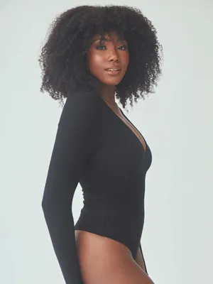 Klassy Network Deep V Long Sleeve Ribbed Bramisui thumbnail 4