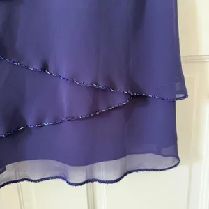 y2k fairy Patra purple tiered chiffon asymmetrical cocktail dress beaded size 10 thumbnail 4