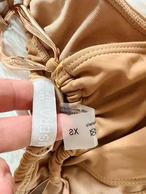 Musera Bikini Bottom Size XS Tan Tie Side Gold Hardware thumbnail 3