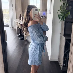 Blue Striped Off The Shoulder Dress (XS) thumbnail 2