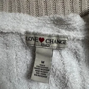 Love Change Women's White a knit Cardigan Sweater with Buttons M thumbnail 4