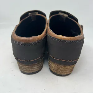Merrell J42468 Leather Clog Mule Slip On Brown Stacked Heel Comfort Shoes 6 thumbnail 4
