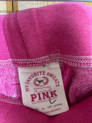 Victoria's Secret Hot Pink Drawstring Sweatpants large vintage sparkly pants thumbnail 4