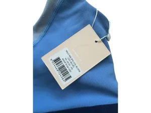 WILO Blue Ribbed Colorblock Bra Size XS NEW NWT thumbnail 4