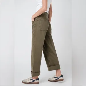 FREE PEOPLE We The‎ Free Palmer Cuffed Jeans Army green sz 32 thumbnail 2