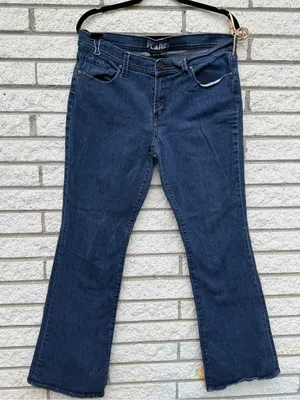 New York & Company Dark Indigo Wide Leg Flare Jeans thumbnail 2