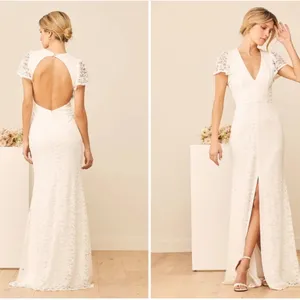 LULU's Sophisticate Bridal Wedding Floral Lace Flowy Mermaid Trumpet Gown NWOT thumbnail 8