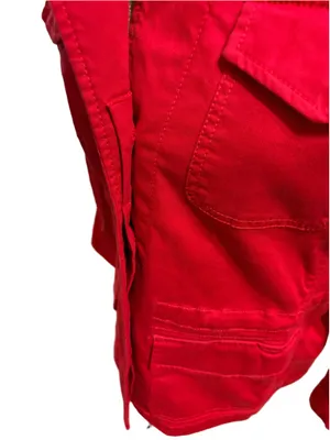 Talbots Red Cotton Twill Utility Field Jacket, Size M (21” PTP) thumbnail 6