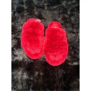 UGG‎ Fluff Yeah Red Slides Slingback Shoes Slippers Sandals Size 4 thumbnail 2