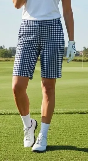 Callaway Opti-Dri Women Navy Blue Gingham Golf Shorts Size 6 ST2587 thumbnail 1