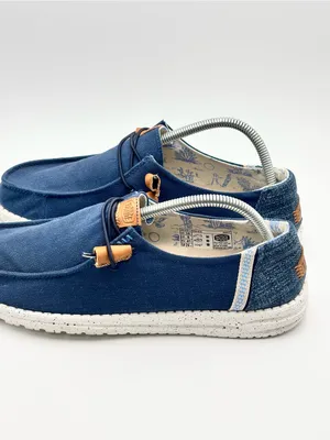 Hey Dude WENDY WASHED Navy Canvas Slip-On Loafers Size 10 thumbnail 5