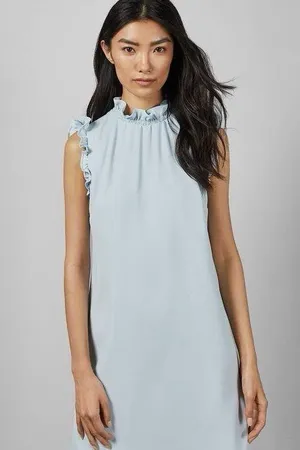 VICI Light Blue Ruffle Mini Dress thumbnail 1
