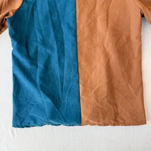 Embroidered Western Blouse Small Brown Teal Puff Sleeve Boho Cowgirl Shirt thumbnail 10