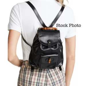 Gucci Black Leather Bamboo Mini Backpack thumbnail 2