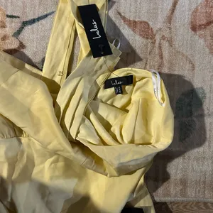 LULU’S Sleek Essence Light Yellow Satin Halter Sleeveless Mini Dress thumbnail 7