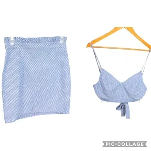 Re-named Polka-dot Skirt & Blue Cropped Top Set Size S‎ thumbnail 2