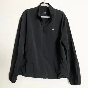 Alo Yoga Light Weight Takeaway Track Pullover Black M thumbnail 5
