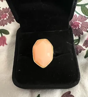 Golden Faux Gemstone Statement Ring Size 6 NWT Orange thumbnail 1