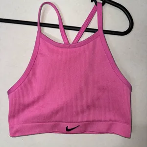 Nike Hot Pink Ribbed Sports Bra with Black Swoosh NEW Size XS thumbnail 3