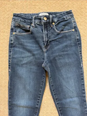 Good American Dark Blue High-Rise Good Legs Crop Skinny Jeans 4/27 Y2K thumbnail 7