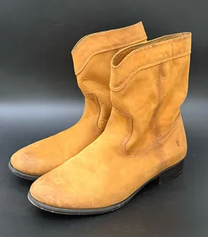 FRYE Cognac Cara Roper Mid Calf Pull On Boots Size 9 thumbnail 1