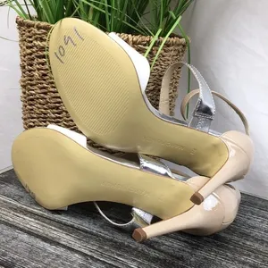 Marc Fisher White & Silver Ankle Strap Heels 8 thumbnail 7