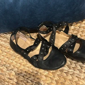 Jessica Simpson Black Studded Ballet Flats Size 6 thumbnail 3