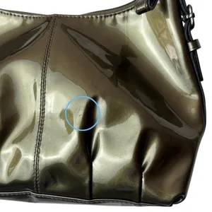 Coach‎ Y2K Madison Patent Leather Demi Small Pleated Pewter Handbag Pouch 46619 thumbnail 8